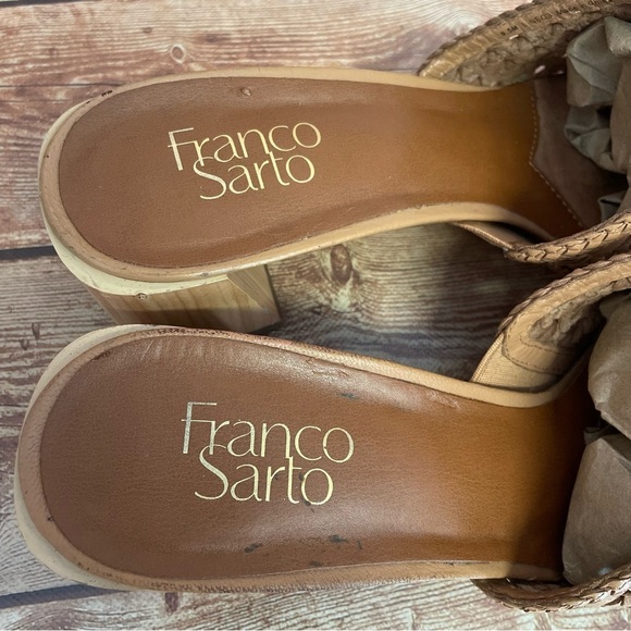 Franco Sarto Neo 3 Mule Slide Citron Woven Leather Size 9.5 tan/ brown - Picture 6 of 15